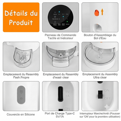 Fontaine à Eau Sans Fil pour Chat — Sans Filtre — Source Féline
